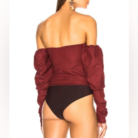 NWT Zeynep Arcay Wool Silk Plaid Bodysuit - Picture 5 of 12